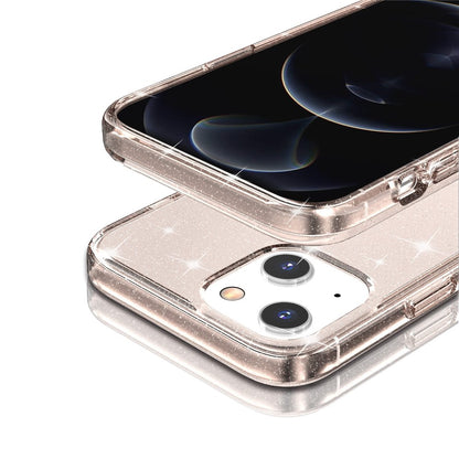Glittery Powder Soft TPU Hard PC Case for iPhone 14 Plus 6.7 inch, Anti-scratch Protective Phone Cover