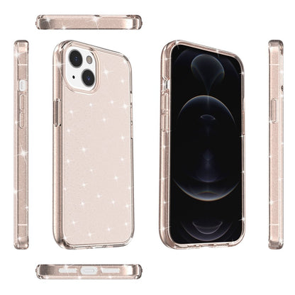 Glittery Powder Soft TPU Hard PC Case for iPhone 14 Plus 6.7 inch, Anti-scratch Protective Phone Cover