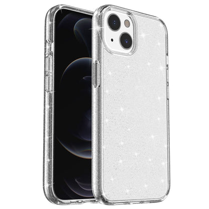 Glittery Powder Soft TPU Hard PC Case for iPhone 14 Plus 6.7 inch, Anti-scratch Protective Phone Cover