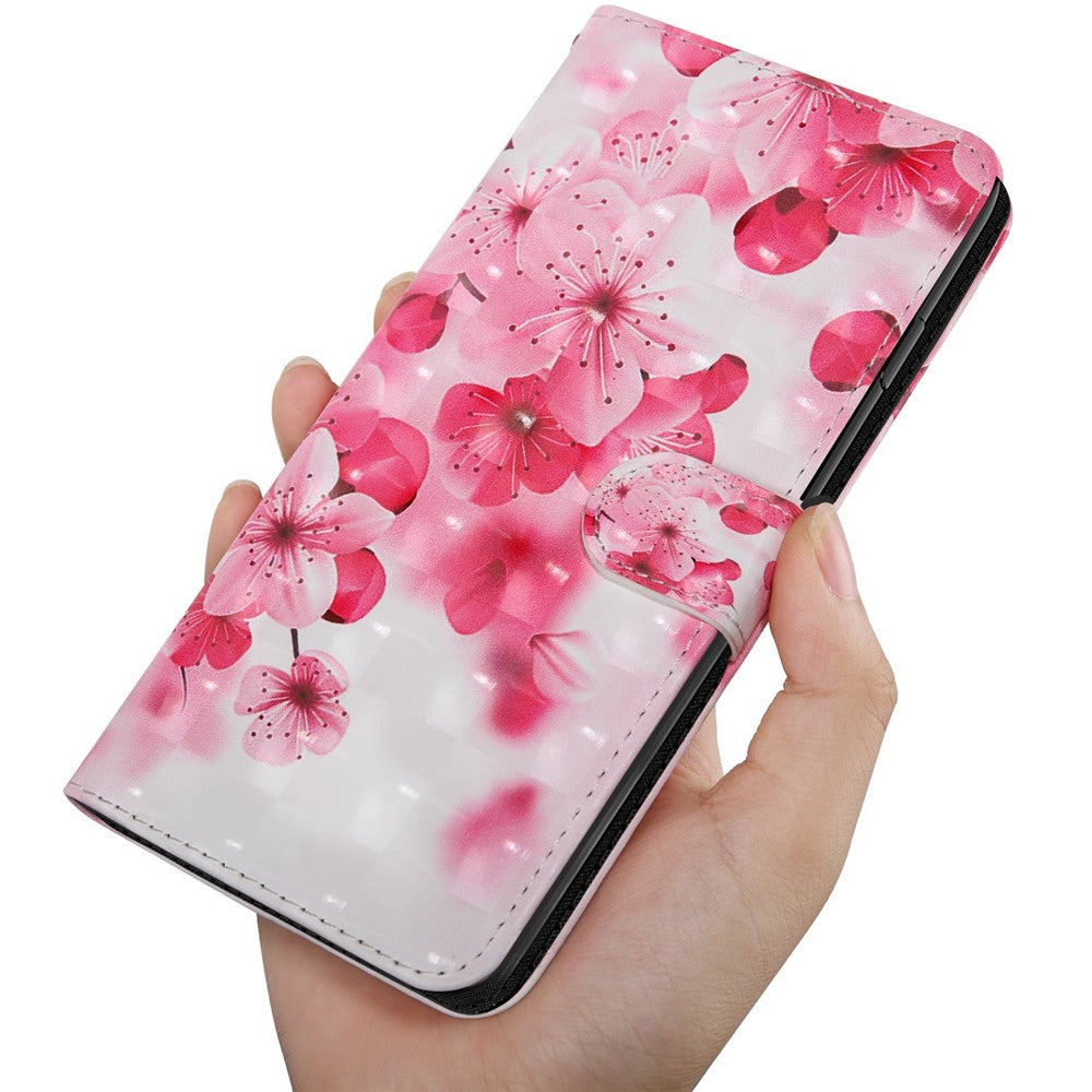 For iPhone 14 6.1 inch PU Leather Case Stand Function 3D Pattern Printed Magnet Closure Wallet Phone Cover with Strap