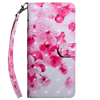 For iPhone 14 6.1 inch PU Leather Case Stand Function 3D Pattern Printed Magnet Closure Wallet Phone Cover with Strap