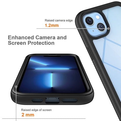 For iPhone 14 Plus 6.7 inch 3-in-1 Full Coverage Phone Case PC + TPU Protective Cover with PET Screen Protector