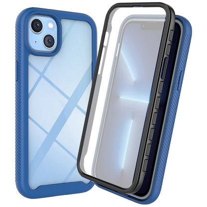 For iPhone 14 Plus 6.7 inch 3-in-1 Full Coverage Phone Case PC + TPU Protective Cover with PET Screen Protector
