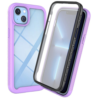 For iPhone 14 Plus 6.7 inch 3-in-1 Full Coverage Phone Case PC + TPU Protective Cover with PET Screen Protector