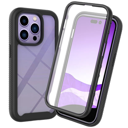 For iPhone 14 Pro Max 6.7 inch PC + TPU Full Protection Phone Case Drop-proof Cover with PET Screen Protector