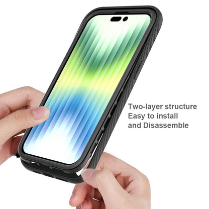 For iPhone 14 Pro Max 6.7 inch PC + TPU Full Protection Phone Case Drop-proof Cover with PET Screen Protector