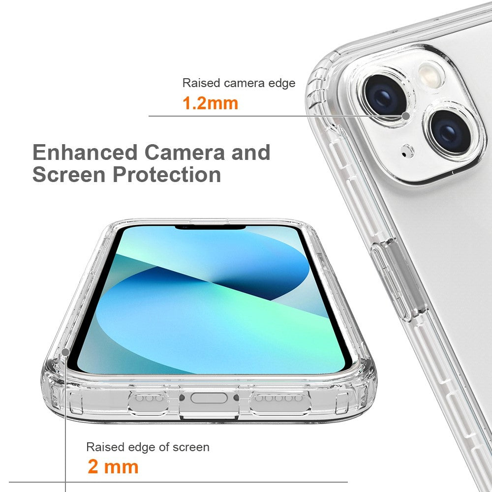 For iPhone 14 Plus 6.7 inch 3-in-1 Hybrid PC + TPU Full Body Protection Cover Gradient Scratch-resistant Phone Shell Case with PET Screen Protector