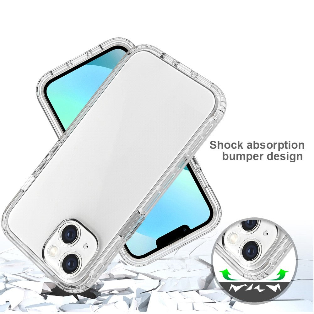 For iPhone 14 Plus 6.7 inch 3-in-1 Hybrid PC + TPU Full Body Protection Cover Gradient Scratch-resistant Phone Shell Case with PET Screen Protector