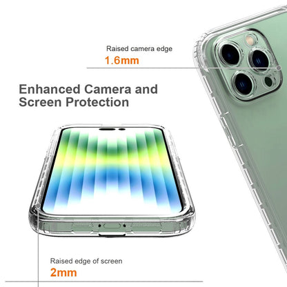For iPhone 14 Pro Max 6.7 inch 3-in-1 Hybrid PC + TPU Cell Phone Shell Cover Gradient Shockproof Case with PET Screen Protector
