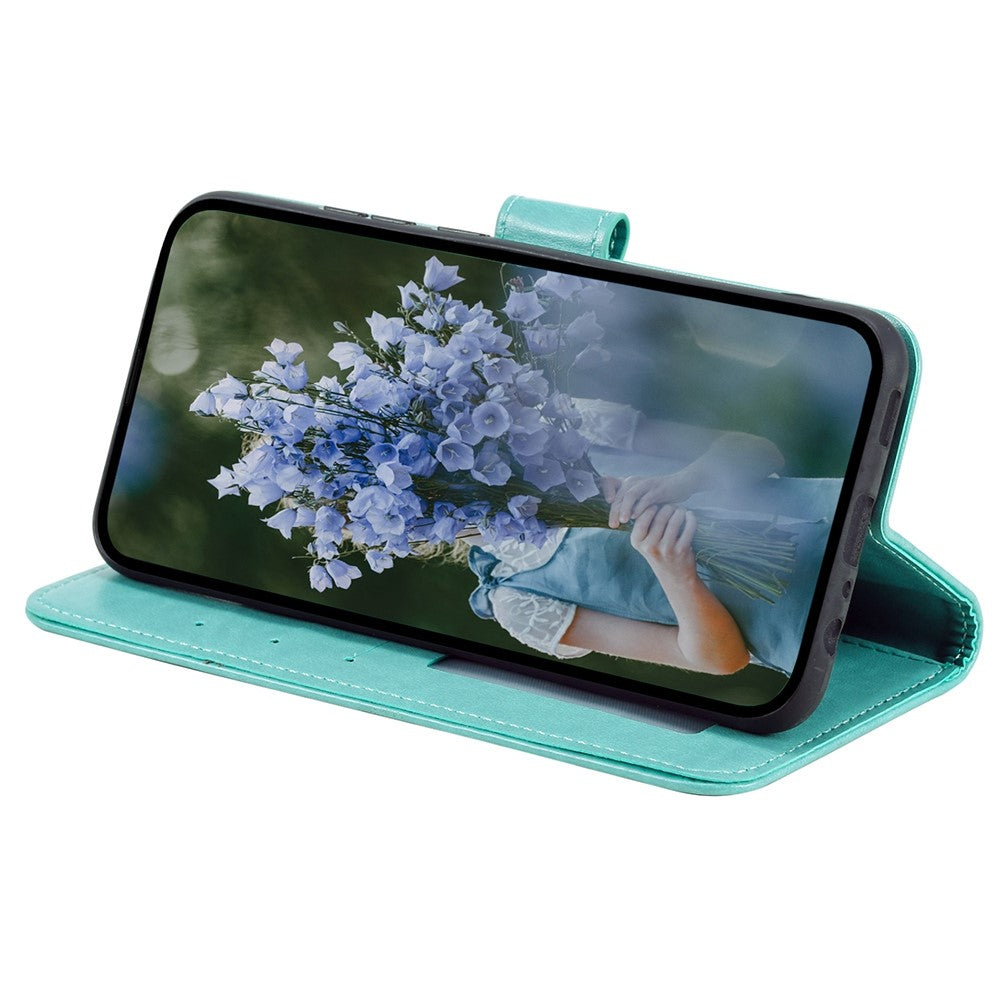 For iPhone 14 Pro Max 6.7 inch Mandala Flower Pattern Imprinted PU Leather Wallet Flip Cover TPU Inner Wrist Strap Folio Stand Cover