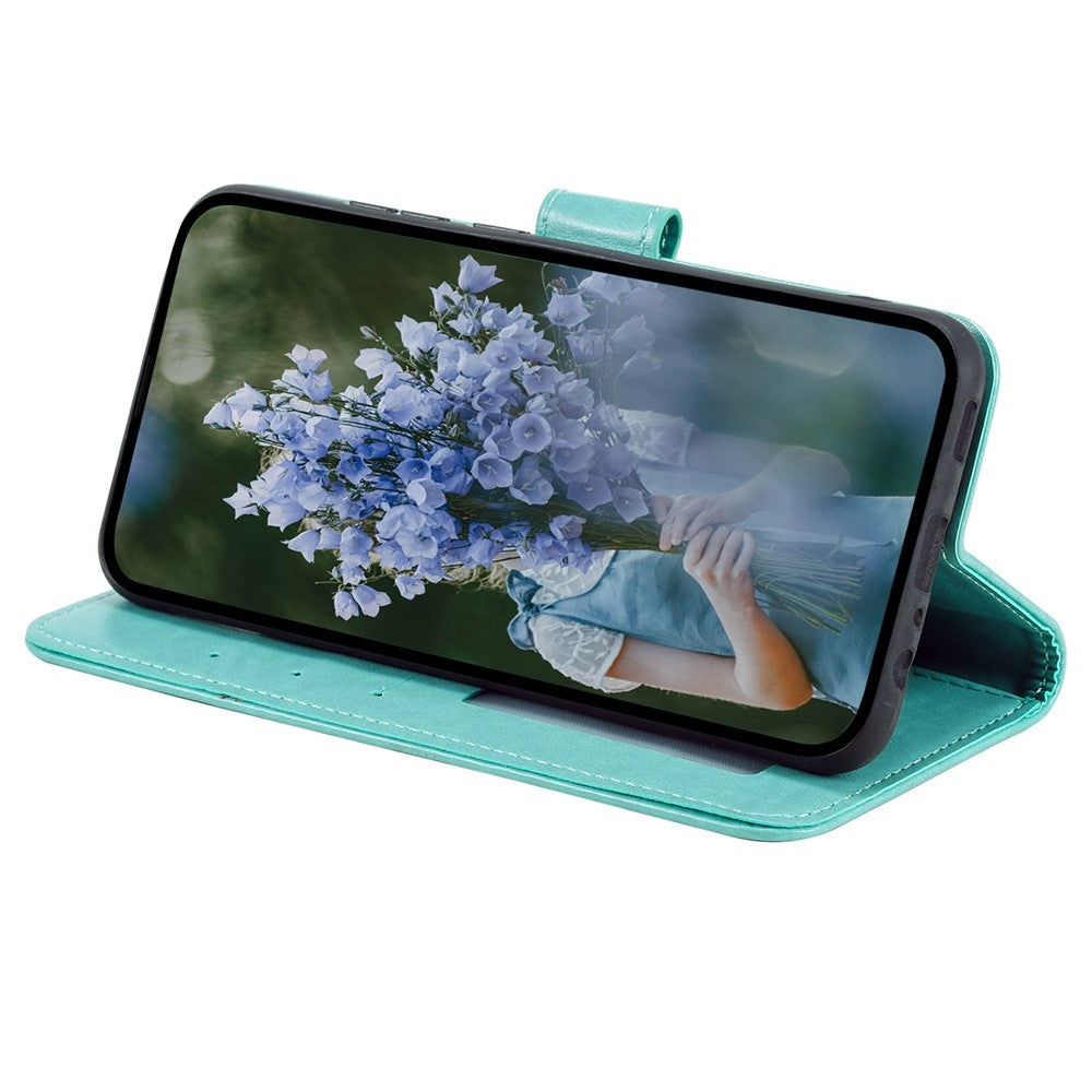 For iPhone 14 Plus 6.7 inch Wallet Case Imprinted Mandala Flower Pattern PU Leather Wrist Strap Stand Feature Flip Cover