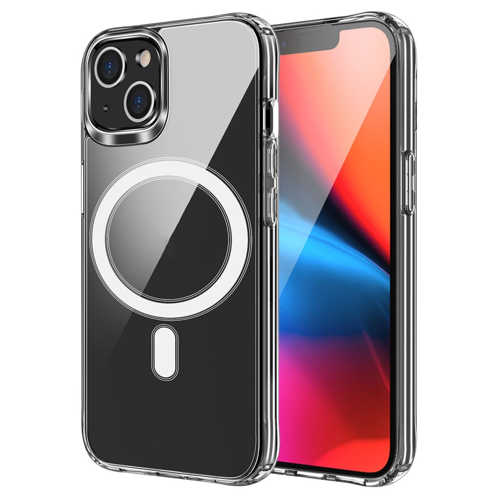 For iPhone 14 6.1 inch Wireless Charging Hard Acrylic+Soft TPU Phone Case Corner Protection High Impact Protective Clear Shell
