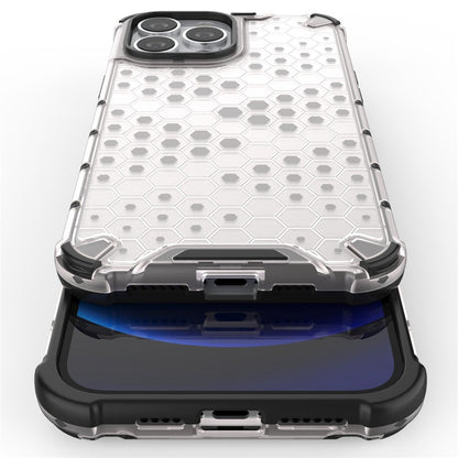 For iPhone 14 Pro Max 6.7 inch Honeycomb Textured Anti-scratch Cover TPU + PC Dual Layer Protection Phone Case