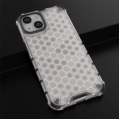 Honeycomb Textured Shockproof Phone Case for iPhone 14 Plus 6.7 inch, Soft TPU + Hard PC Back Cover