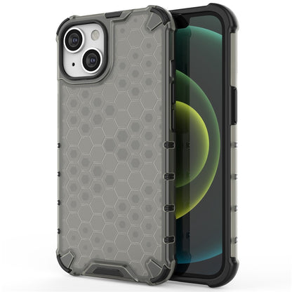Honeycomb Textured Shockproof Phone Case for iPhone 14 Plus 6.7 inch, Soft TPU + Hard PC Back Cover