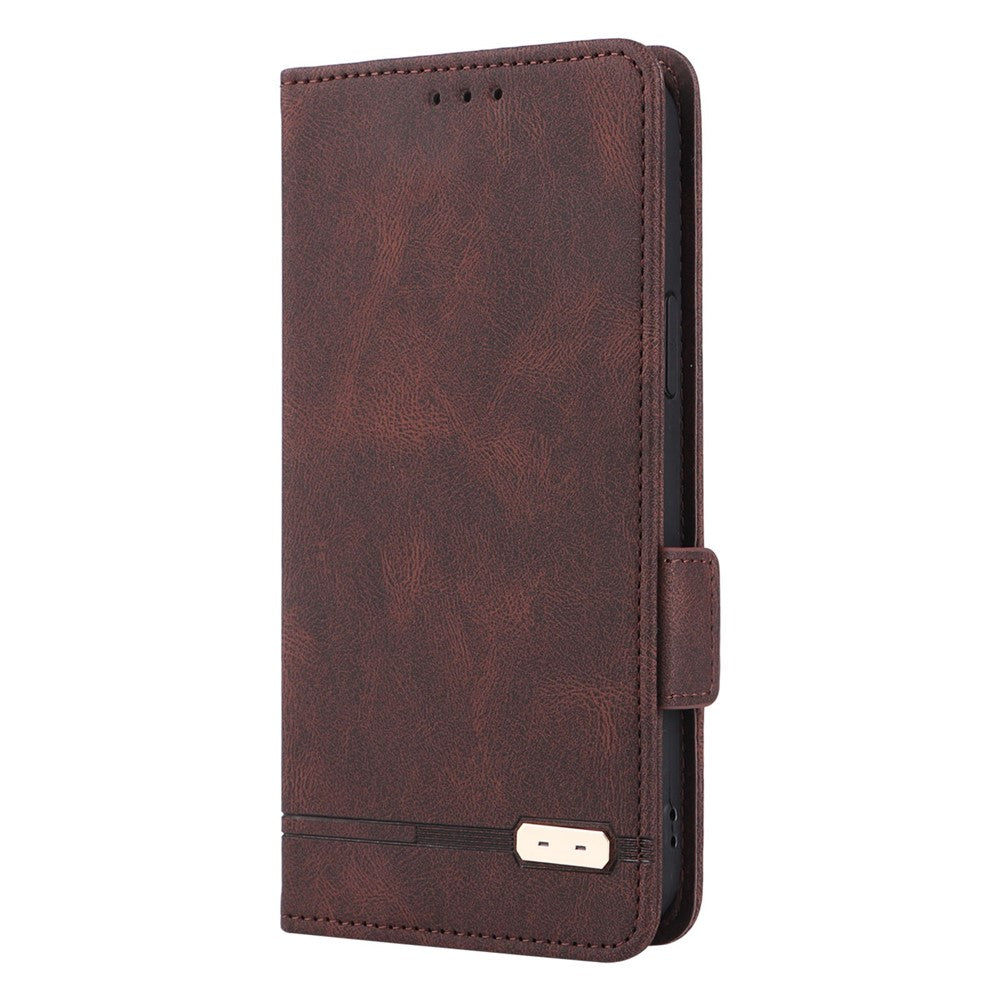 For iPhone 14 Plus 6.7 inch Anti-drop Stand Wallet Phone Case PU Leather Hardware Design Magnetic Closure Cover