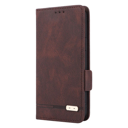 For iPhone 14 Plus 6.7 inch Anti-drop Stand Wallet Phone Case PU Leather Hardware Design Magnetic Closure Cover
