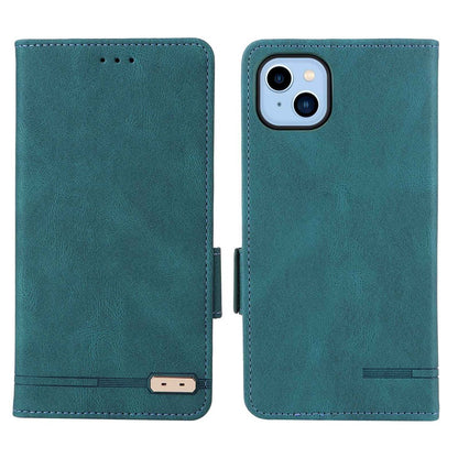 For iPhone 14 Plus 6.7 inch Anti-drop Stand Wallet Phone Case PU Leather Hardware Design Magnetic Closure Cover