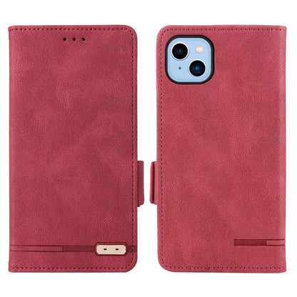 For iPhone 14 Plus 6.7 inch Anti-drop Stand Wallet Phone Case PU Leather Hardware Design Magnetic Closure Cover
