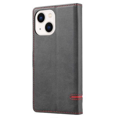 For iPhone 14 6.1 inch Anti-wear Phone Cover Shockproof Splicing Flip Leather Case Wallet Stand with Magnetic Closing Clasp