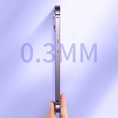 Anti-Drop Magnetic Case for iPhone 14 Protective Slim Cover PC + Metal Matte Phone Case with Integrated Lens Cover