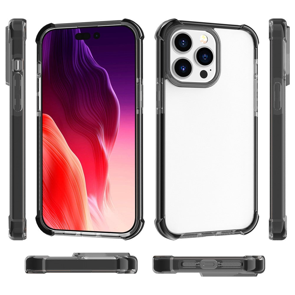 For iPhone 15 Pro Case Four Corners Anti Drop Clear TPU + TPE + PC Phone Coverr
