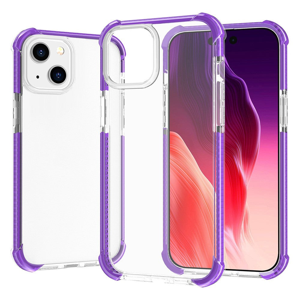 For iPhone 15 Case Four Corners Anti Drop Clear TPU + TPE + PC Phone Cover