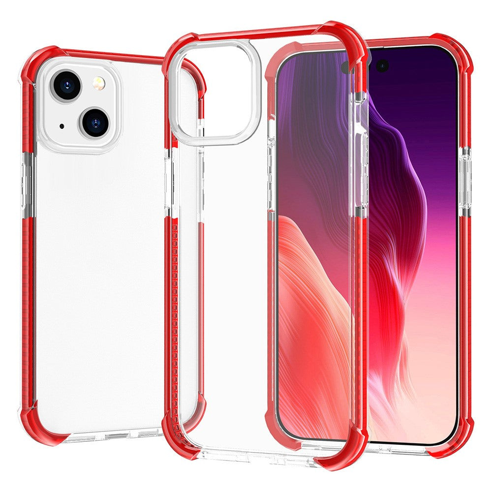 For iPhone 15 Case Four Corners Anti Drop Clear TPU + TPE + PC Phone Cover