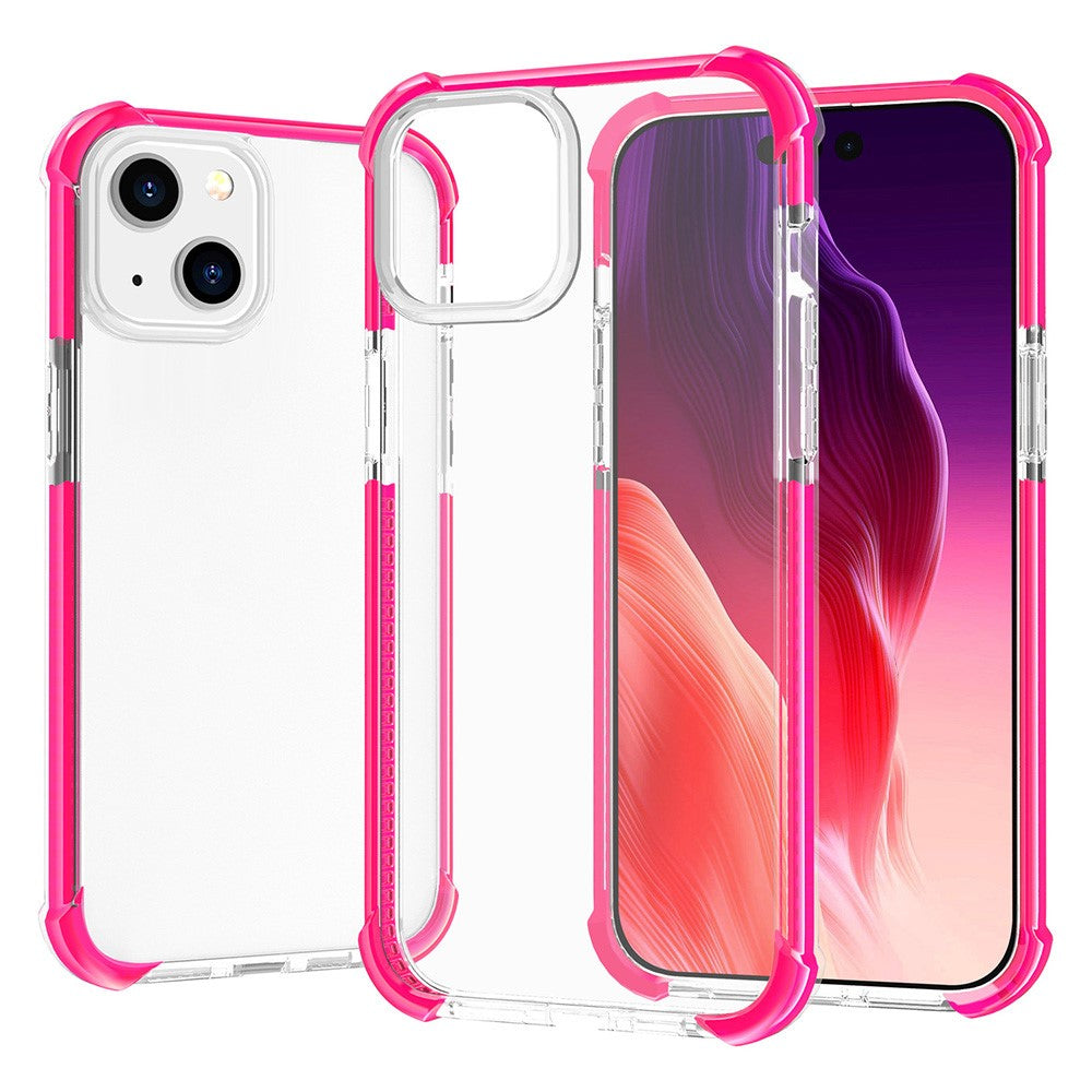 For iPhone 15 Case Four Corners Anti Drop Clear TPU + TPE + PC Phone Cover