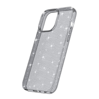 For iPhone 15 Pro Sparkly Glitter Anti-Scratch Case Hard PC + Soft TPU Phone Cover