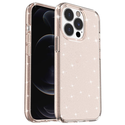 For iPhone 15 Pro Sparkly Glitter Anti-Scratch Case Hard PC + Soft TPU Phone Cover