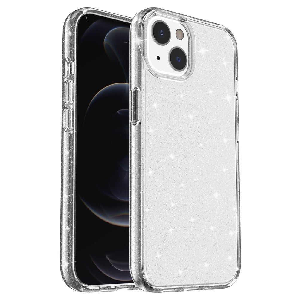 For iPhone 15 Plus Sparkly Glitter Protective Case Shockproof Hard PC + Soft TPU Phone Cover