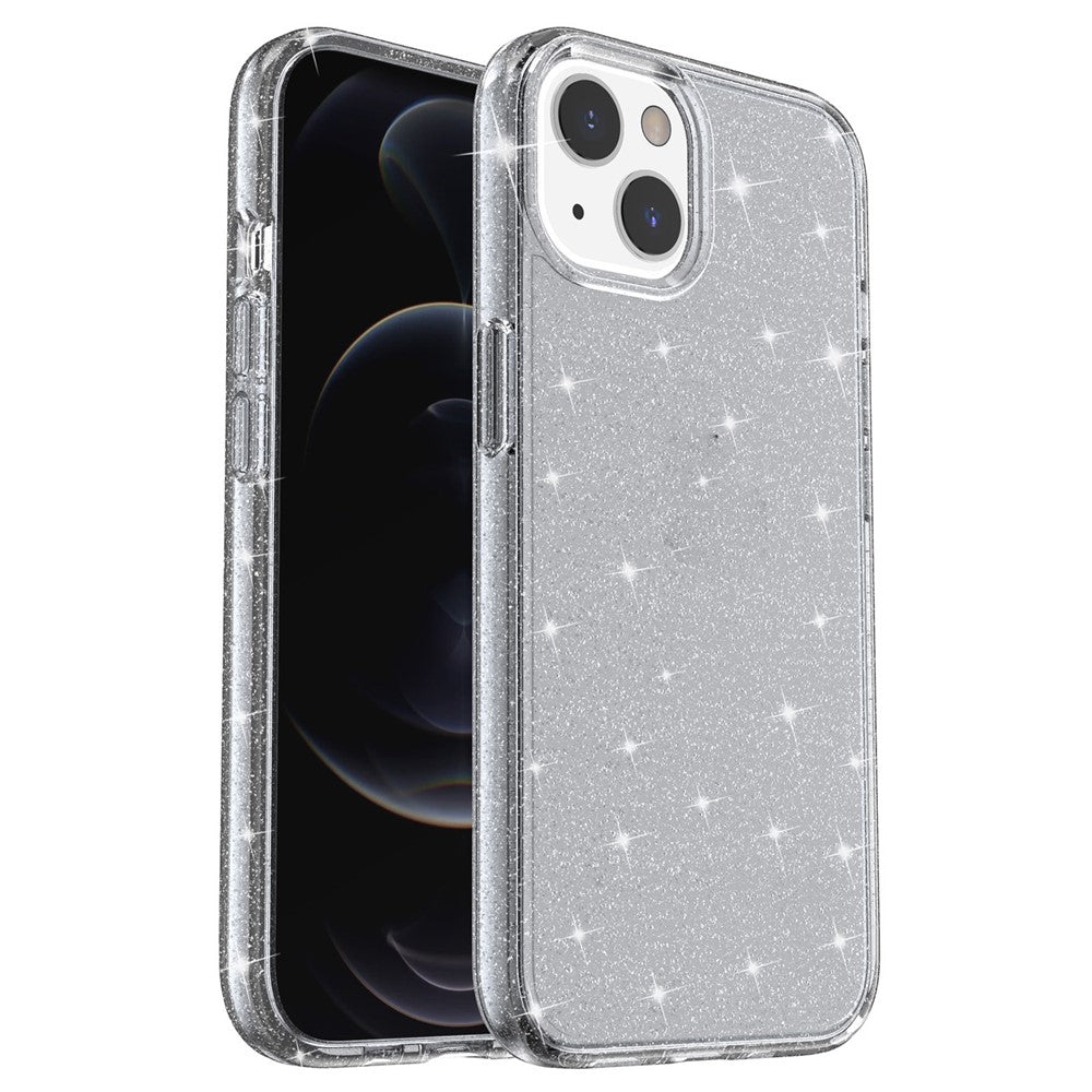 For iPhone 15 Plus Sparkly Glitter Protective Case Shockproof Hard PC + Soft TPU Phone Cover