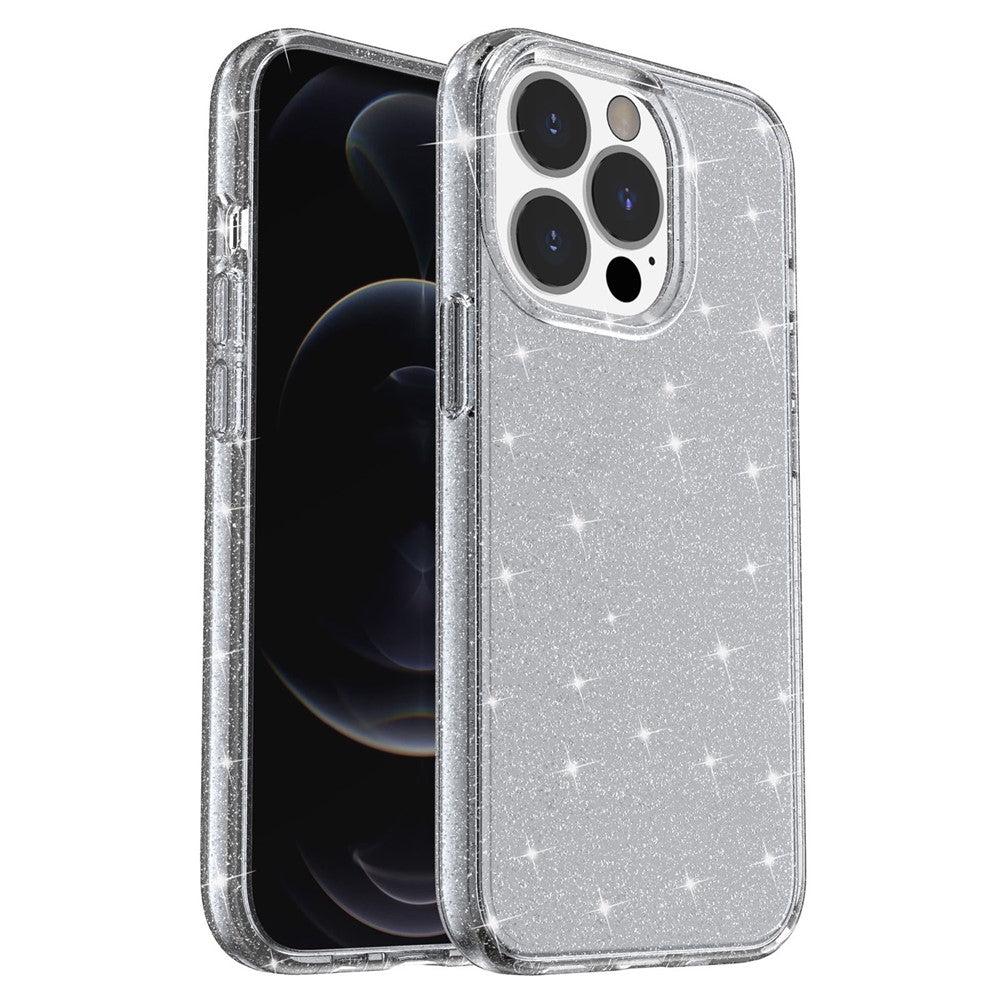 For iPhone 15 Pro Max Sparkly Glitter Protective Case Hard PC + Soft TPU Anti-scratch Phone Cover