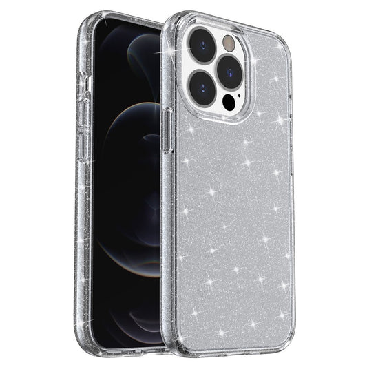 For iPhone 15 Pro Max Sparkly Glitter Protective Case Hard PC + Soft TPU Anti-scratch Phone Cover