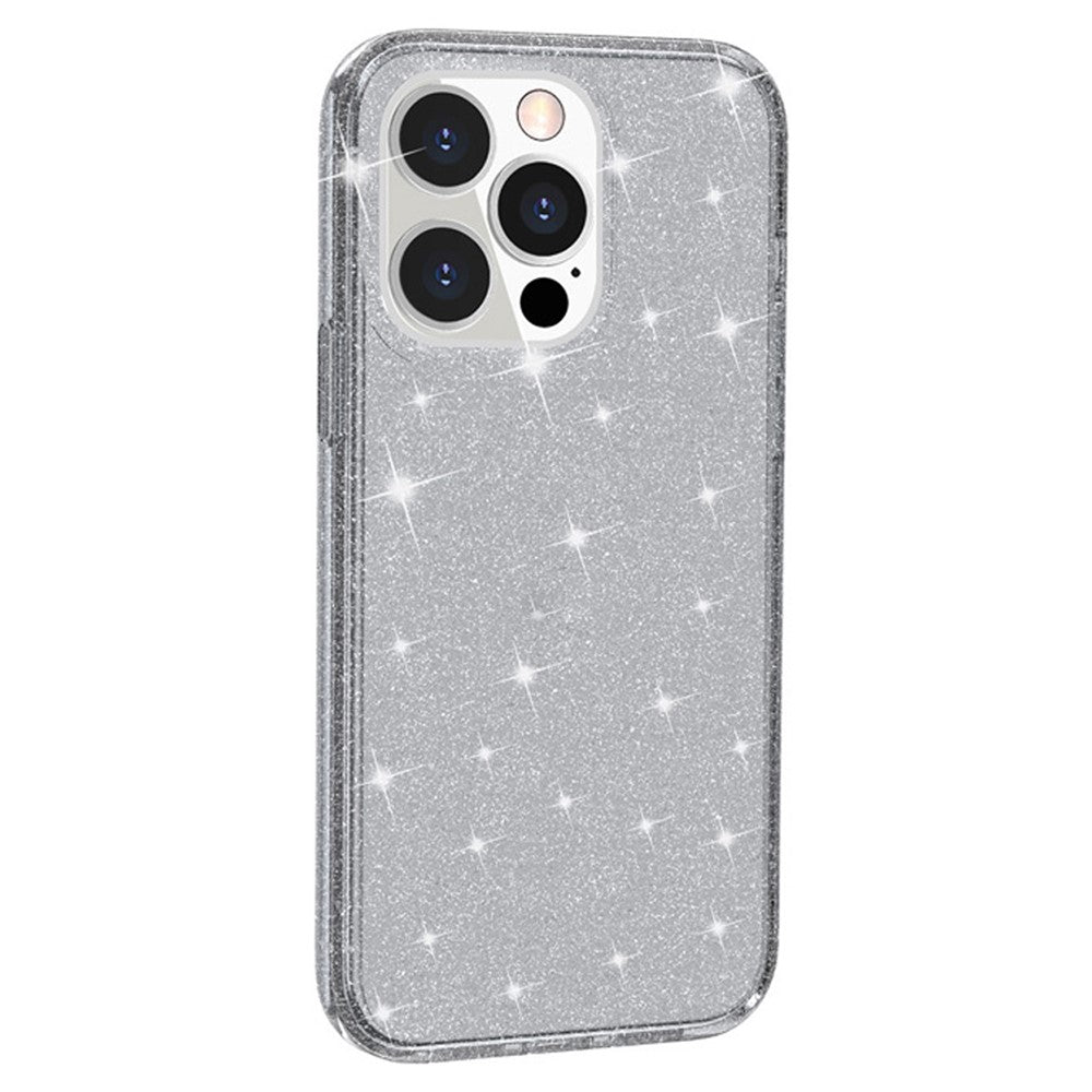 For iPhone 15 Pro Max Sparkly Glitter Protective Case Hard PC + Soft TPU Anti-scratch Phone Cover