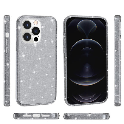 For iPhone 15 Pro Max Sparkly Glitter Protective Case Hard PC + Soft TPU Anti-scratch Phone Cover
