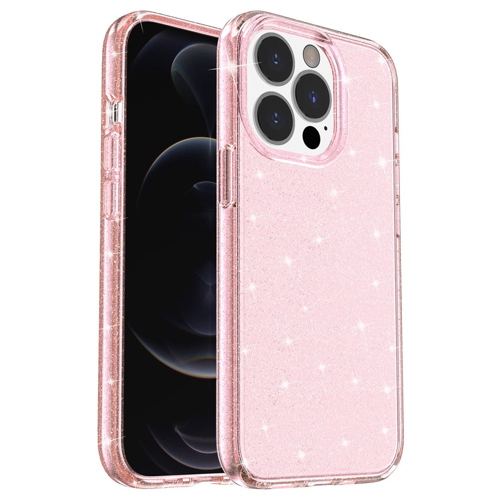 For iPhone 15 Pro Max Sparkly Glitter Protective Case Hard PC + Soft TPU Anti-scratch Phone Cover