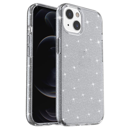 For iPhone 15 Bump Proof Protective Case Sparkly Glitter Hard PC + Soft TPU Phone Cover
