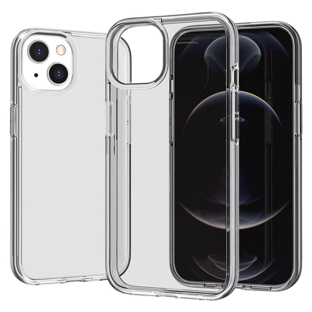 Phone Case for iPhone 15 Plus , Transparent Hard PC + Soft TPU Case Hybrid Cover