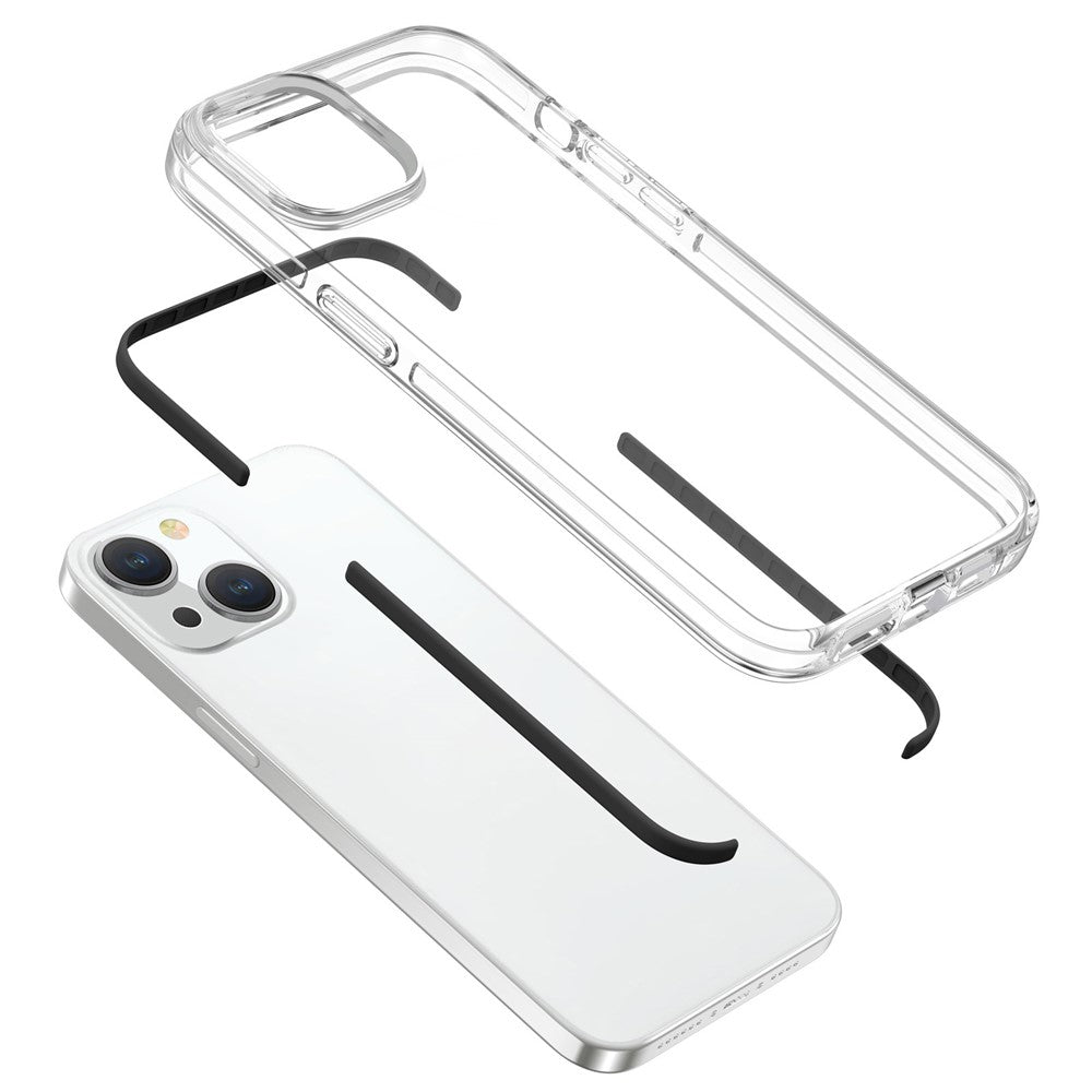 For iPhone 15 Plus Anti-Scratch Phone Cover Clear Slim Dustproof TPU+TPE Mobile Phone Case Shell