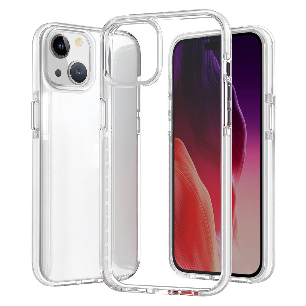For iPhone 15 Plus Anti-Scratch Phone Cover Clear Slim Dustproof TPU+TPE Mobile Phone Case Shell
