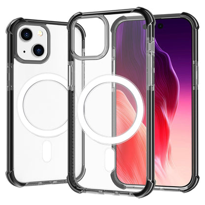For iPhone 15 Clear Phone Case Four Corners Anti-Drop Acrylic+TPU Cover Compatible with MagSafe