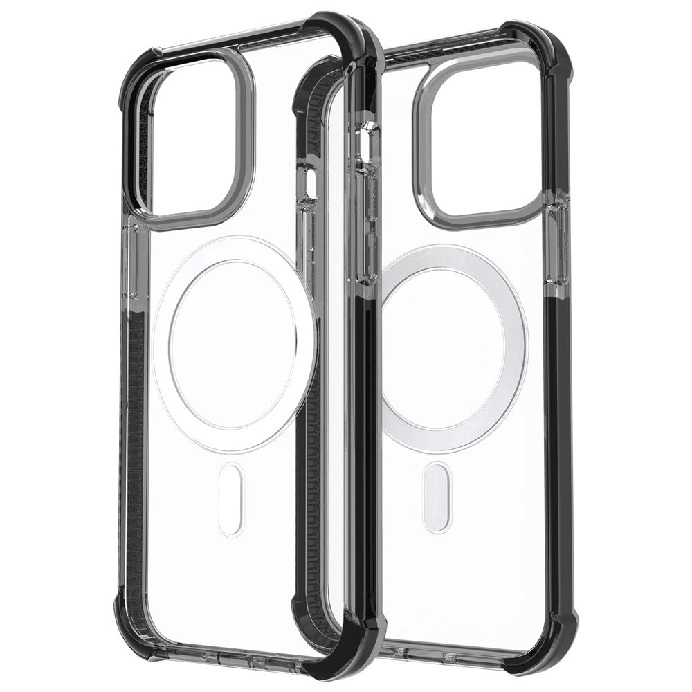 For iPhone 15 Clear Phone Case Four Corners Anti-Drop Acrylic+TPU Cover Compatible with MagSafe