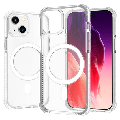 For iPhone 15 Clear Phone Case Four Corners Anti-Drop Acrylic+TPU Cover Compatible with MagSafe