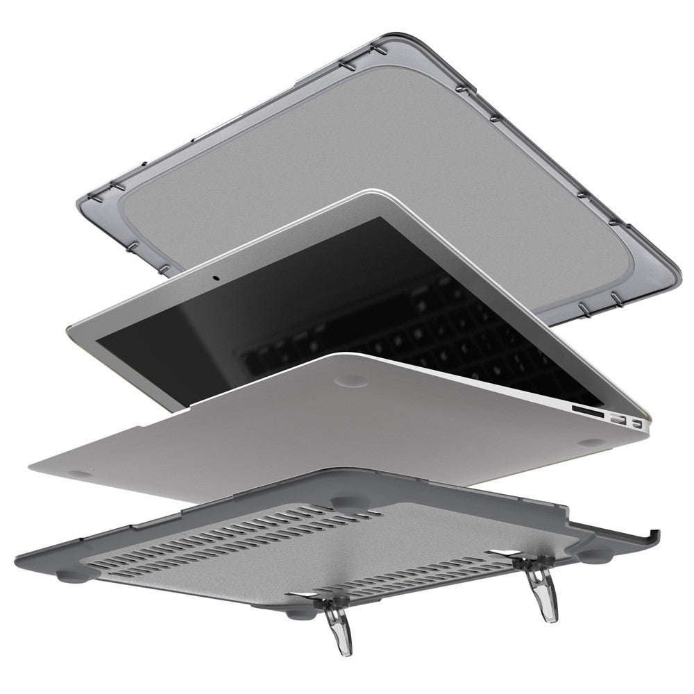 For Macbook Air 13.3 Inch See-through Full Protection PC TPU Case with Kickstand A1369/A1466