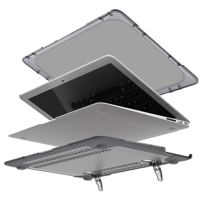For Macbook Air 13.3 Inch See-through Full Protection PC TPU Case with Kickstand A1369/A1466