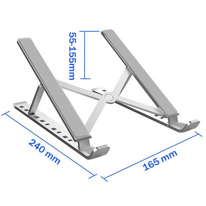 Foldable Aluminium Alloy Desktop Holder Stand for iPad 9.7 (2018), etc