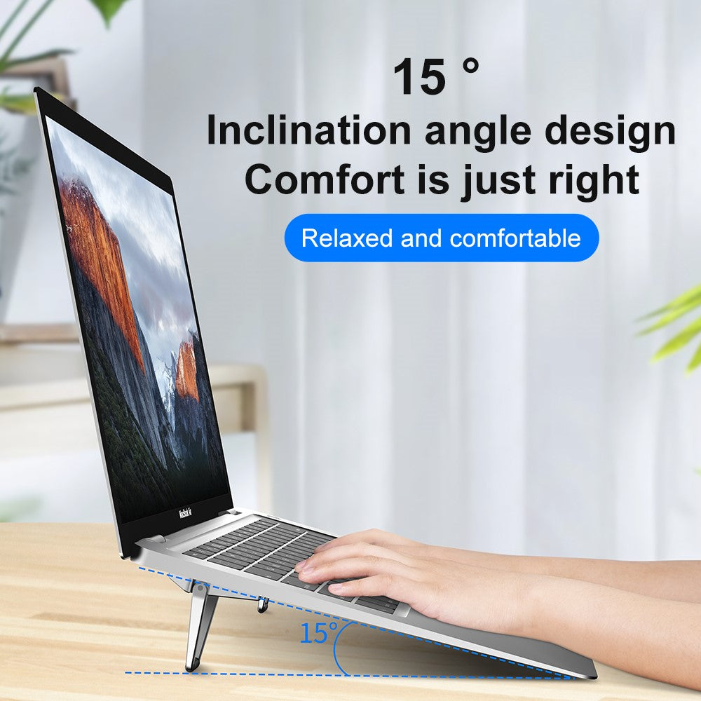 R-JUST 1 Pair Shield Shape Foldable Laptop Desktop Holder Riser Aluminium Alloy Notebook Stand