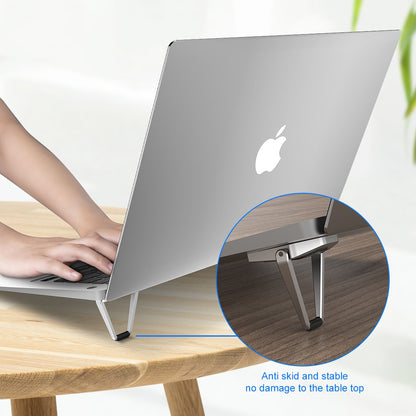 R-JUST 1 Pair Shield Shape Foldable Laptop Desktop Holder Riser Aluminium Alloy Notebook Stand